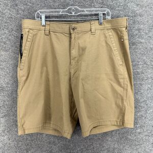 New Weatherproof Shorts Men 40 Browm Mid Rise Chino Pockets Stretch Regular